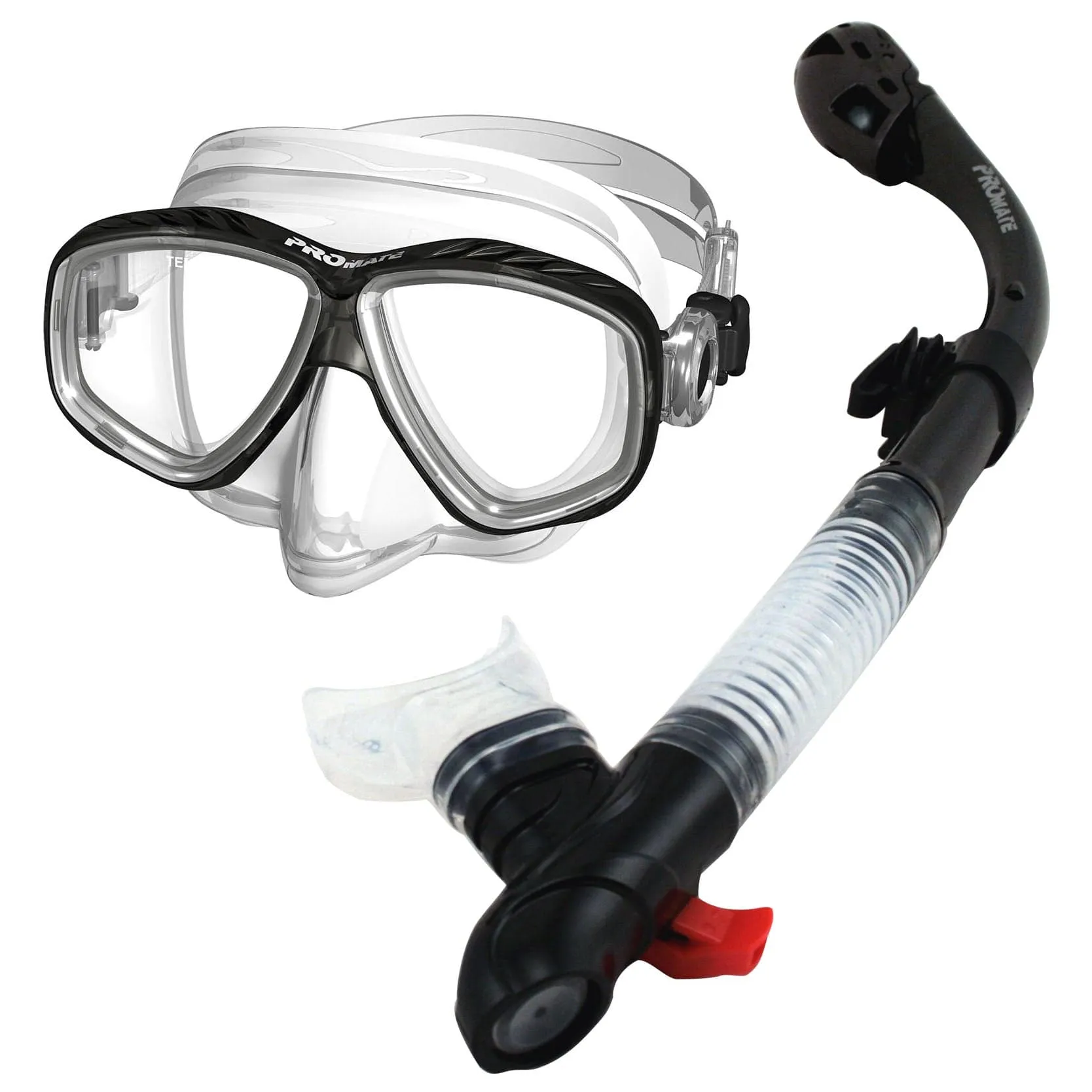 Promate Pro Viewer Prescription Snorkeling Purge Mask and Ultra Dry Snorkel Combo Set - SCS0096 RX