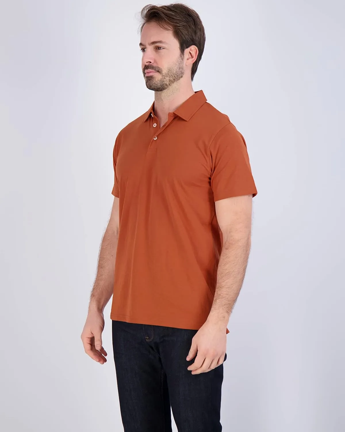Real Essentials 3 Pack: Men's Jersey Cotton Short Sleeve Polo Shirt - Breathable Performance Polo (Available in Big & Tall)