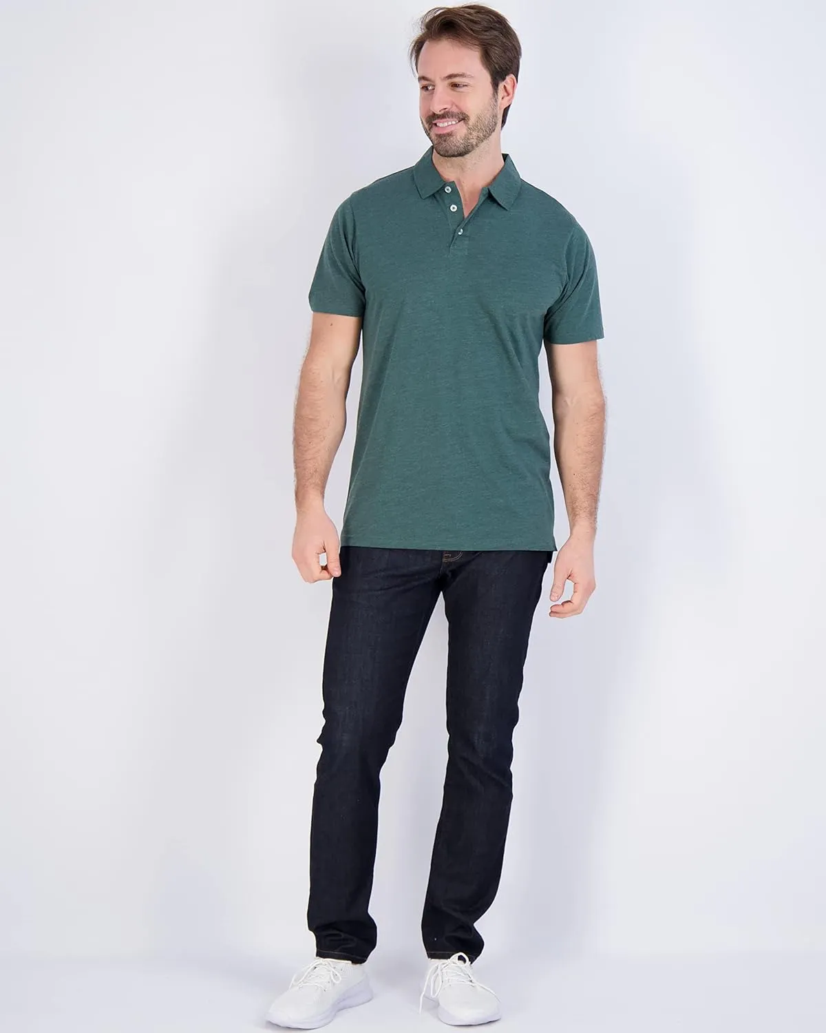 Real Essentials 3 Pack: Men's Jersey Cotton Short Sleeve Polo Shirt - Breathable Performance Polo (Available in Big & Tall)