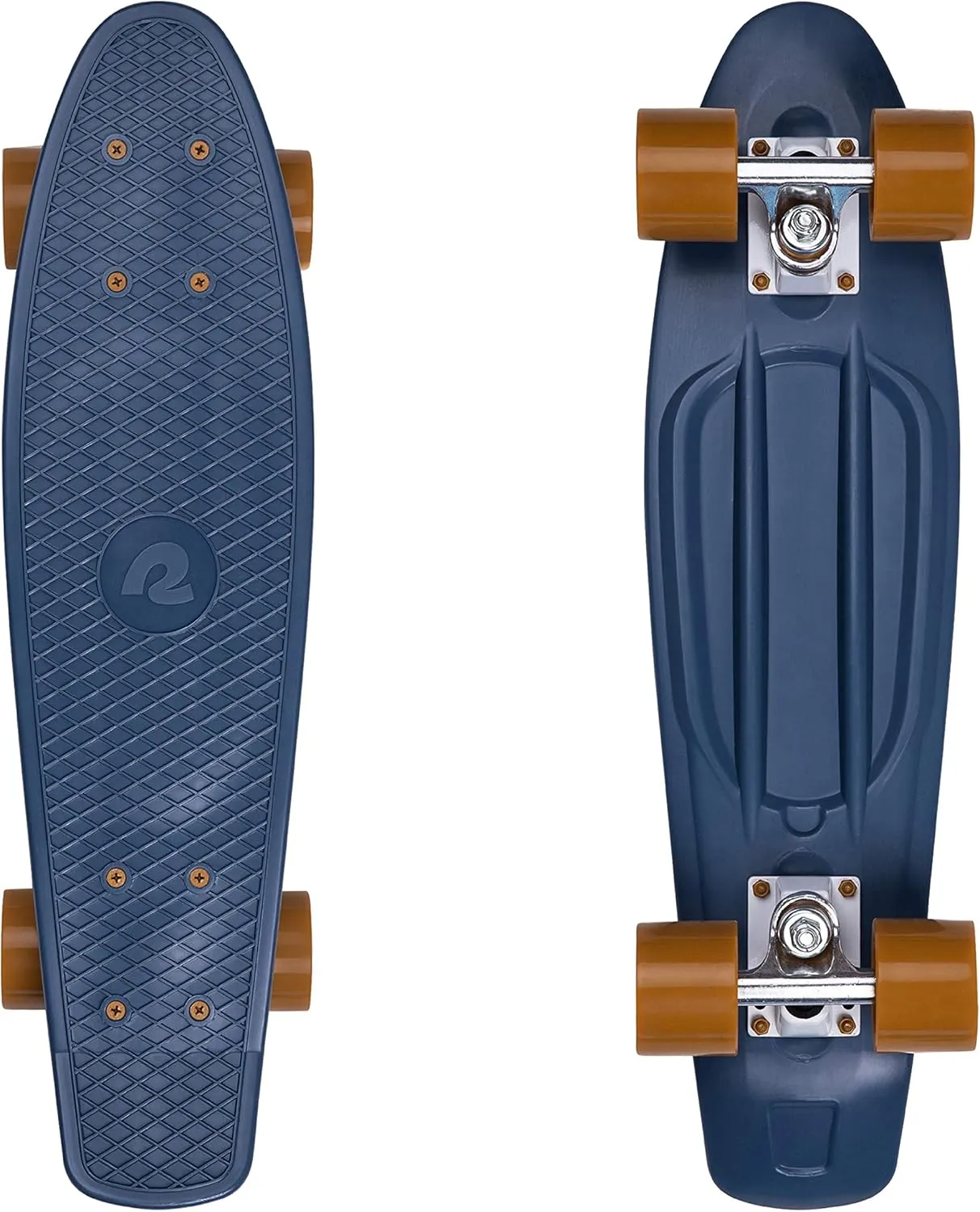 Retrospec Quip Mini Cruiser Skateboard 22.5" Classic Retro Plastic Cruiser Complete Skateboard with ABEC 7 Bearings and PU Wheels Compact Board w/Grippy, Molded Waffle Deck
