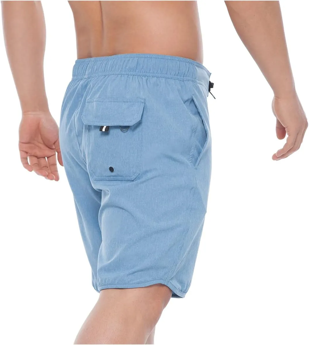 Rokka&Rolla Men's Swim Trunks Quick Dry Stretch Beach Shorts Swimwear Bathing Suit with Mesh Lining