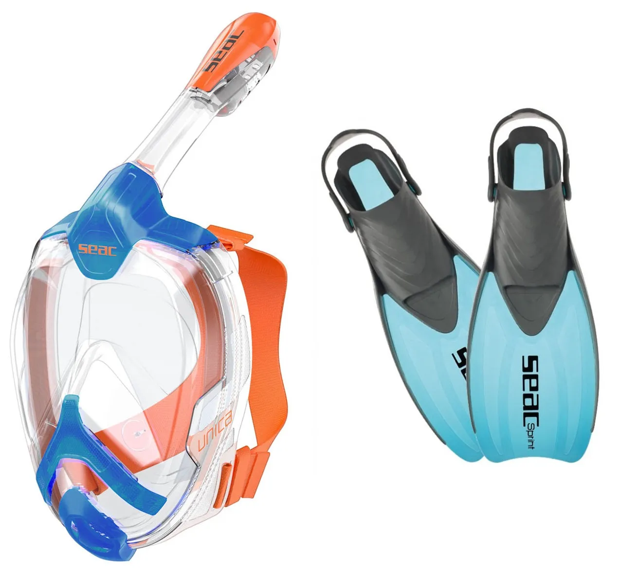 SEAC Unica Full-Face Mask & Sprint Fins Set