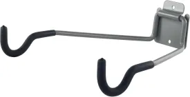Stalwart Bike Wall Mount - EVA Foam Padded Bicycle Hooks with 50lb Capacity - Flip-Up Garage Bicycle Rack for Mountain, Road, and Kids Bikes by Rad Sportz, Silver, Black