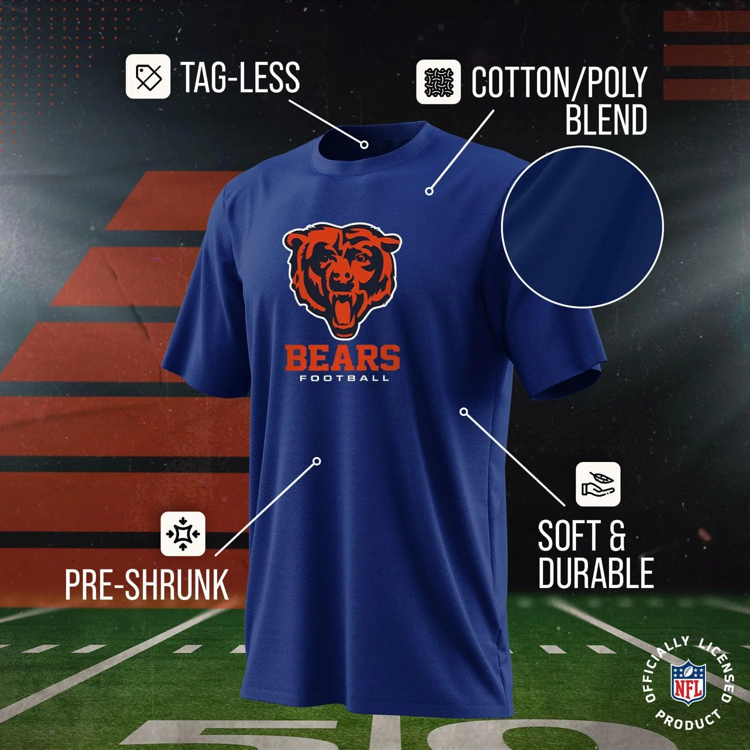Team Fan Apparel Youth NFL Ultimate Fan Logo Short Sleeve T-Shirt - 100% Cotton Tagless Football Tee - Officially Licensed