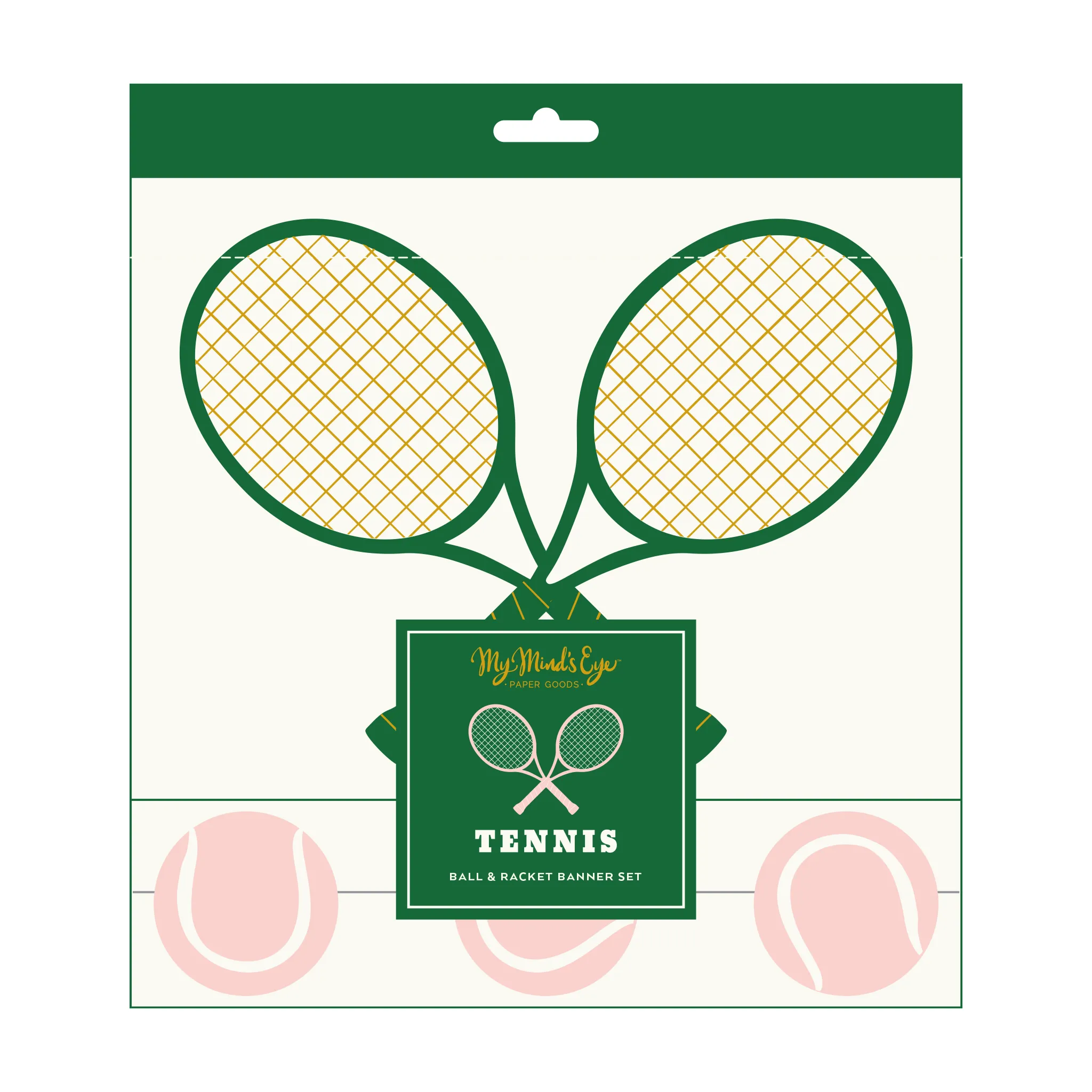 Tennis Racket & Ball Banner Set